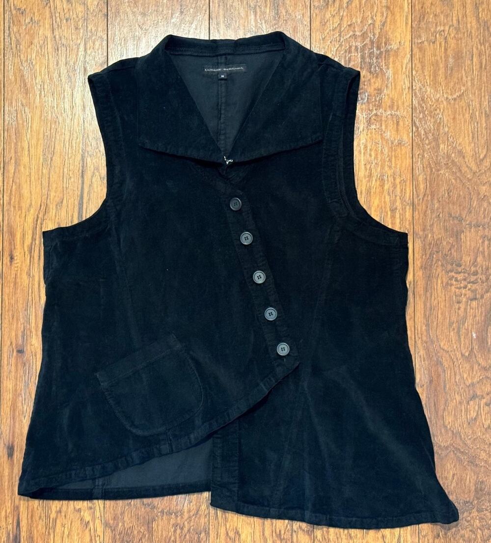 Lurdes Bergada Black Asymmetrical Vest - Made in Barcelona - Women's Size M